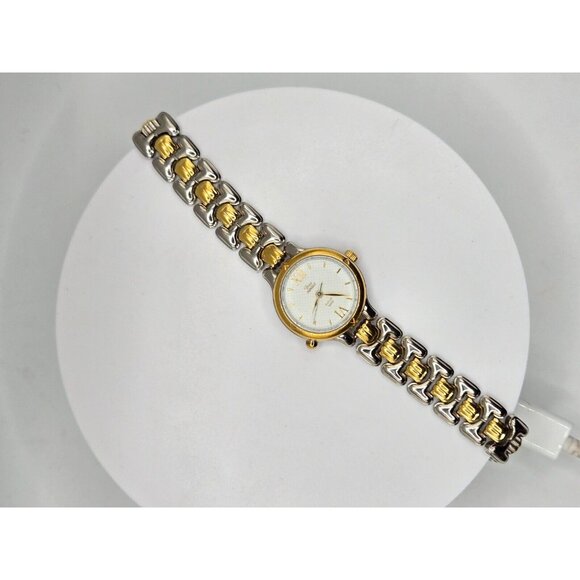 Timex Indiglo Women's Two Tone Quartz Watch CR 1216 Stainless Back - Picture 3 of 6